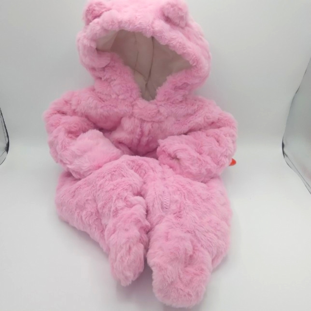 Baby Girl Wonder Nation Pink Minky Pram Snowsuit. NWT